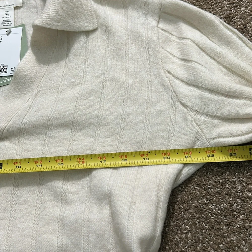 H & M MAMA Belted Maternity Sweater sz L